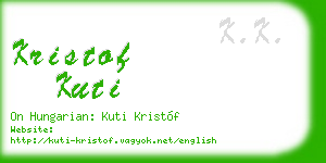 kristof kuti business card