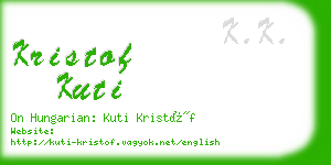 kristof kuti business card